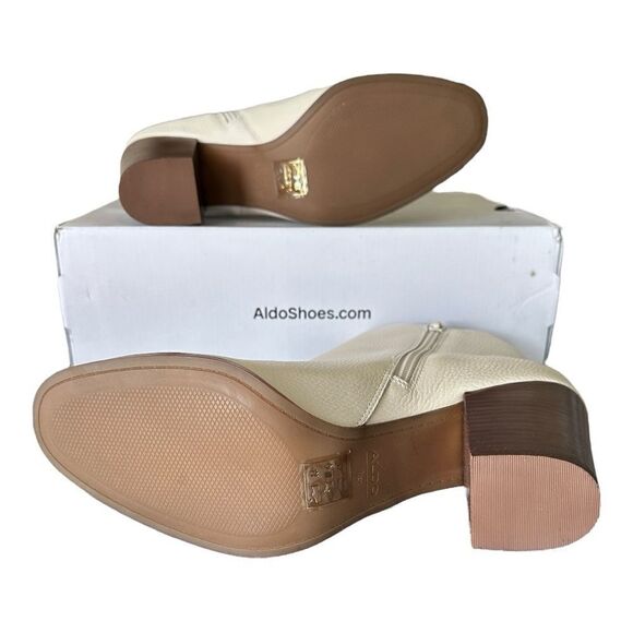 Aldo Pillow Walk Block Heel Ankle Booties Cream Bone White Women’s Size 11 NWT - Picture 6 of 8